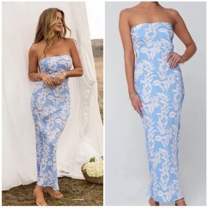 Resa Anna floral satin slip maxi length dress